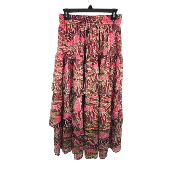 {Elan} Printed Ruffle Maxi Skirt - Size M - Picture 3 of 15